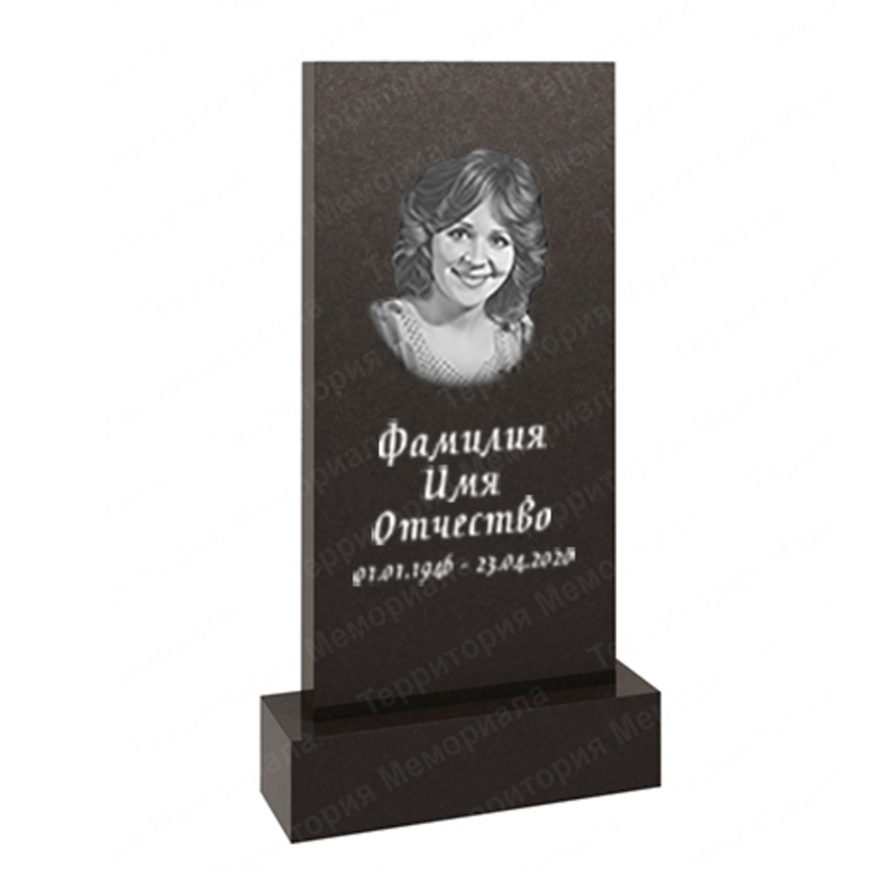 Памятник на могилу гранитный чёрный полная полировка 100х50см