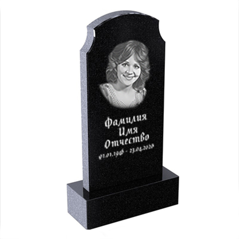 Гранитный чёрный среднего размера 