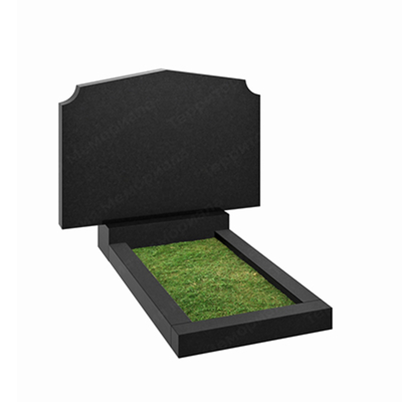 Памятник на двоих из гранита габбро Карелия S201 клин