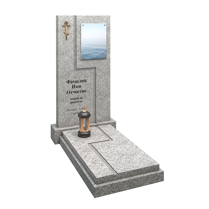 Комбинированный памятник из гранита GM22 геометрия