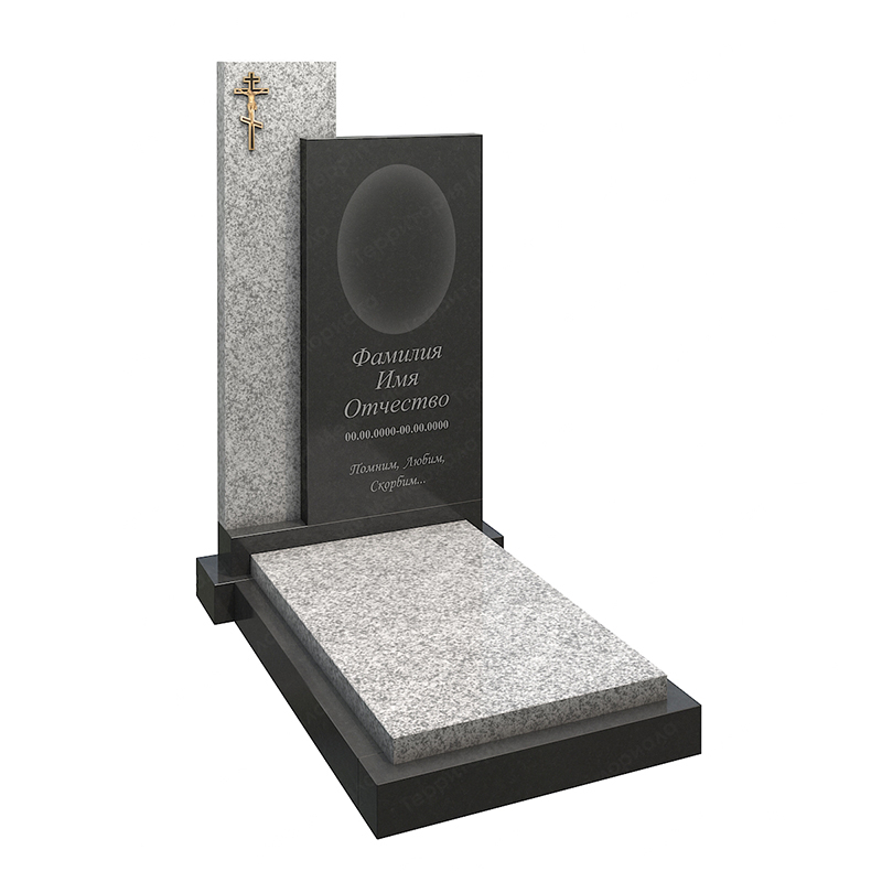 Комбинированный памятник из гранита GM38 составной