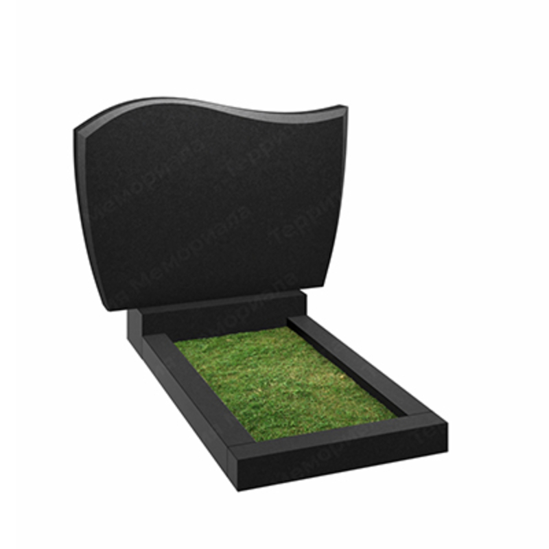 Памятник на двоих из гранита габбро Карелия S68 волна