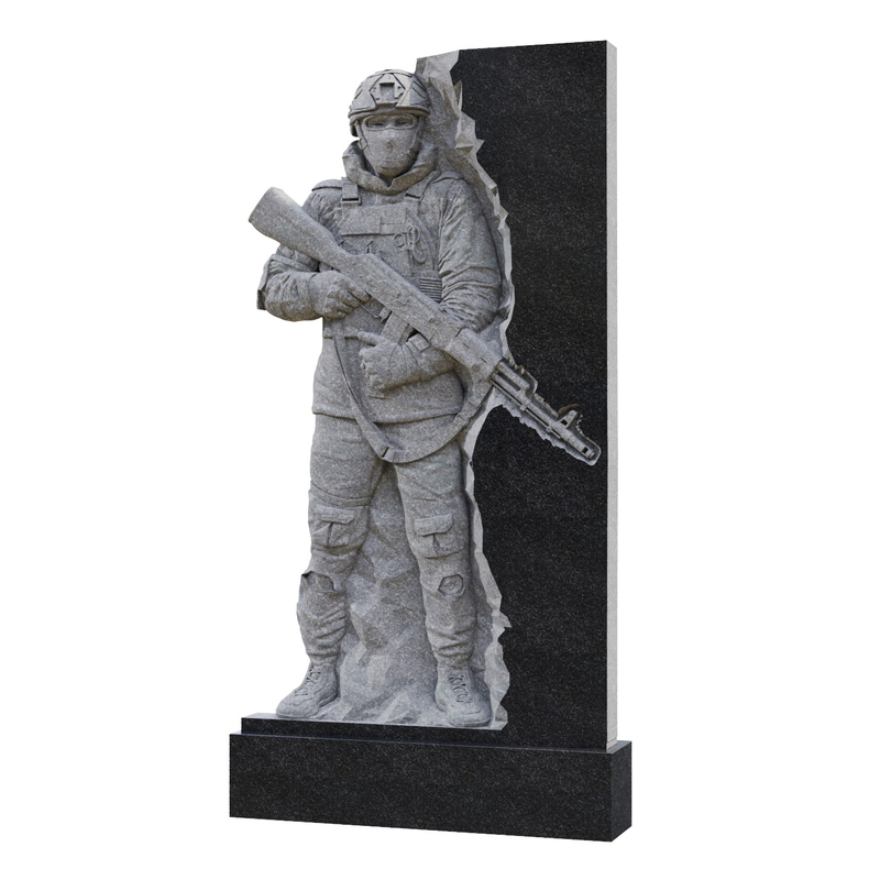 Памятник для военных Солдат с оружием V10 размер 130*60 см