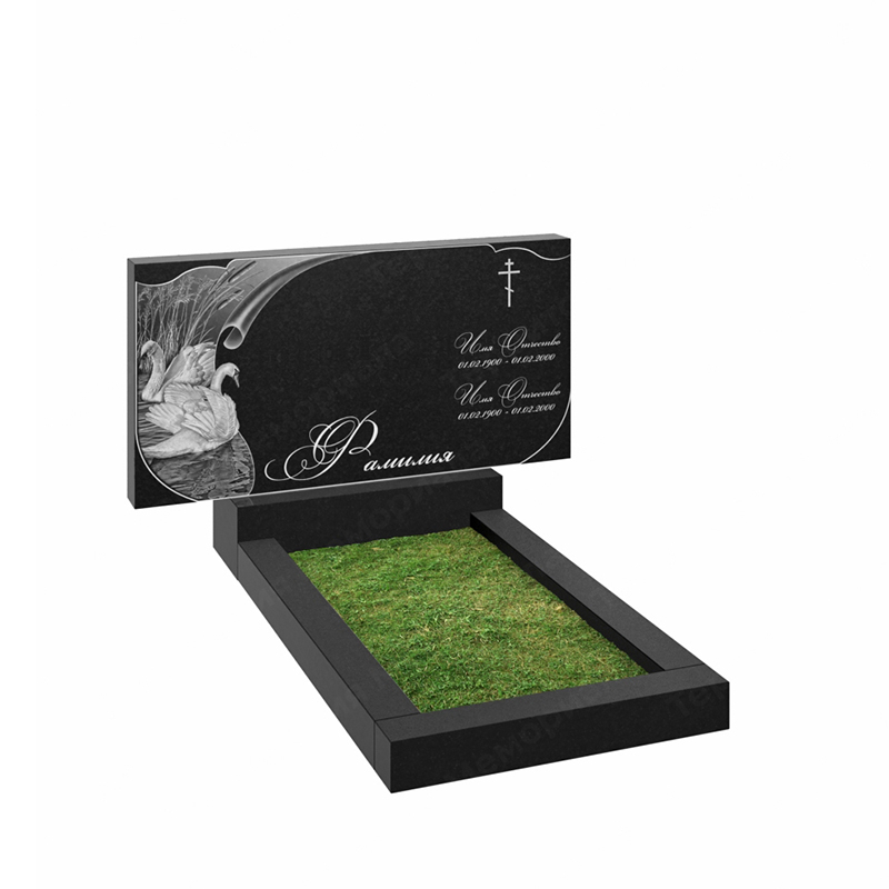 Памятник на двоих из гранита габбро Карелия SG29 с гравировкой