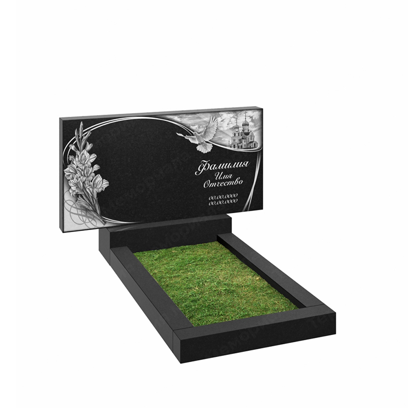 Памятник на двоих из гранита габбро Карелия SG294 с гравировкой